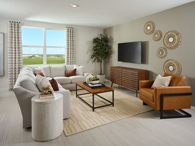Great room in the Hibiscus model at Benton Hills.