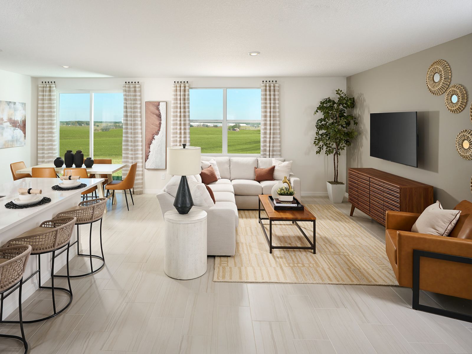 Great room in the Hibiscus model at Benton Hills.