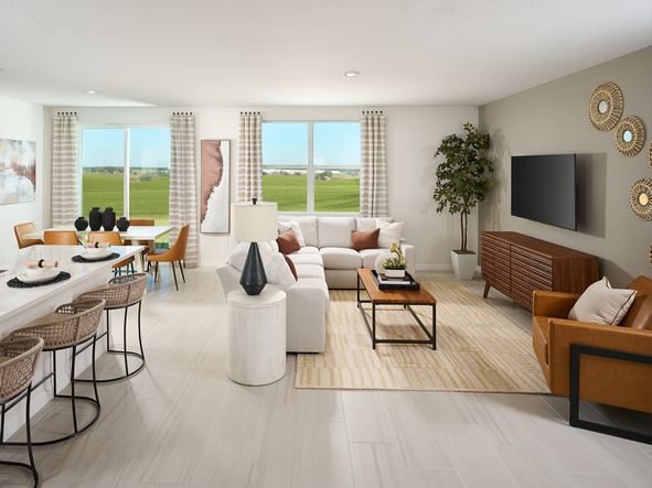 Great room in the Hibiscus model at Benton Hills.