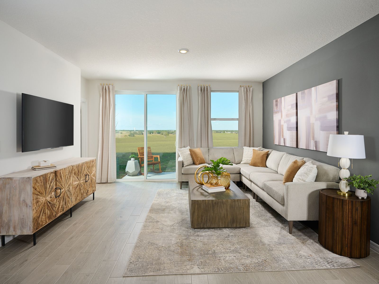 Great room of the Yellowstone model at Benton Hills.