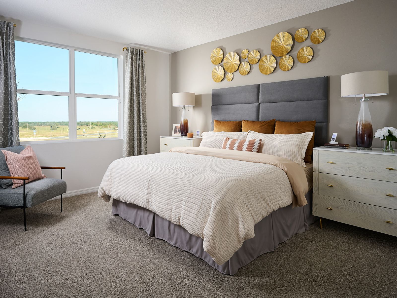 Primary bedroom in the Hibiscus model at Benton Hills.