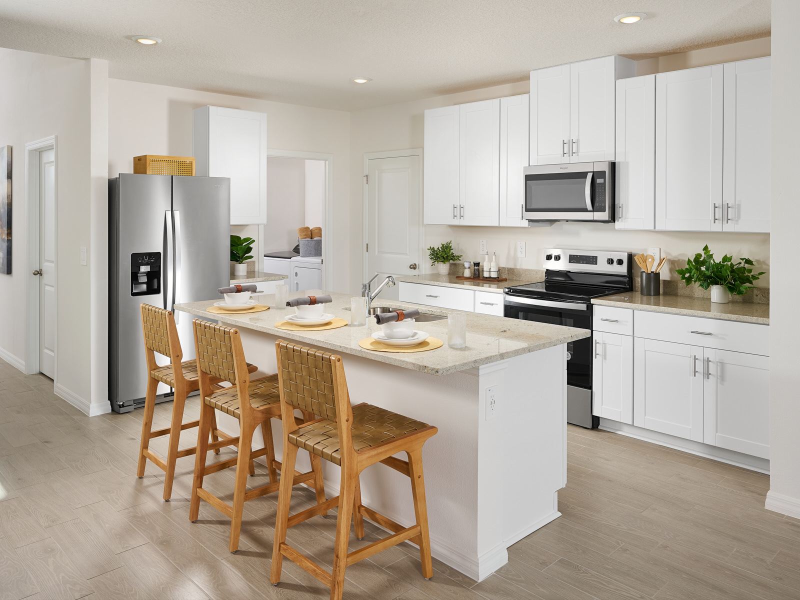 Open kitchen in the Yellowstone modeled at Benton Hills.