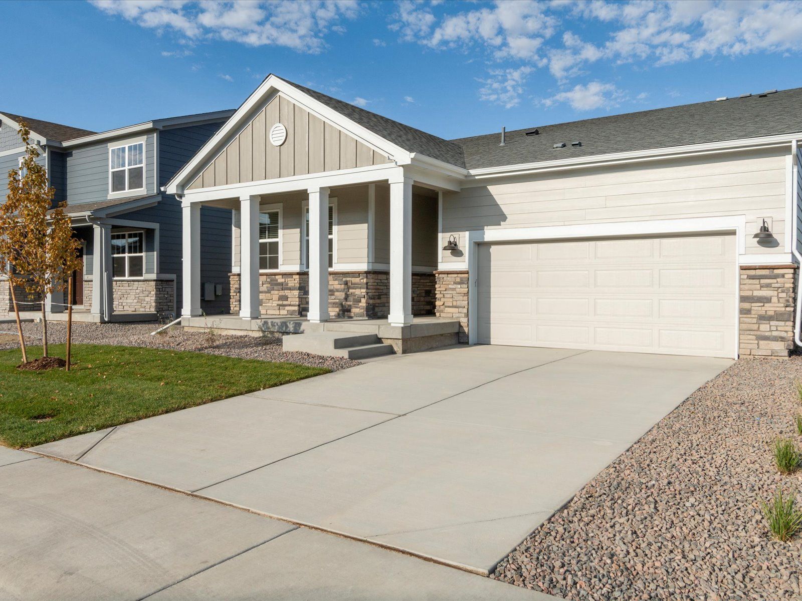 The Cherry Creek floorplan exterior image taken at a Meritage Homes community in Northern, CO.