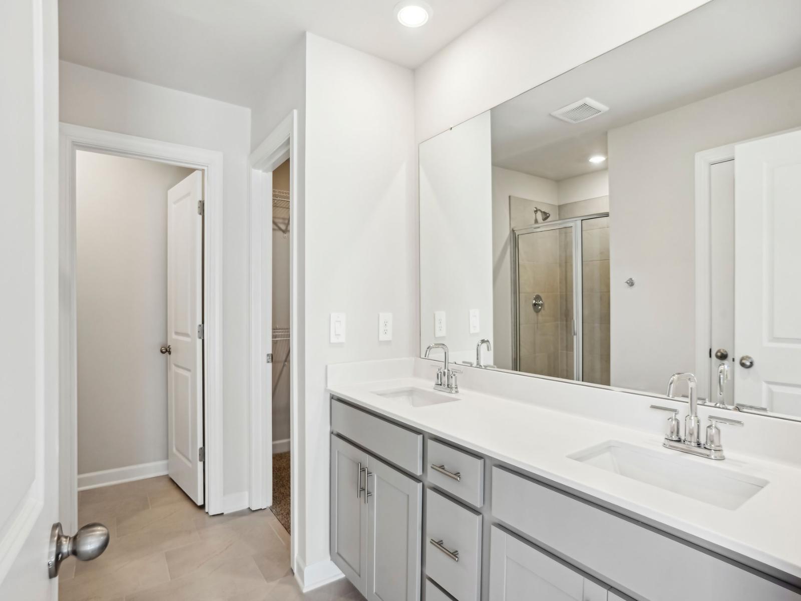 With a double-sink vanity, you'll be able to store all your self-care essentials.