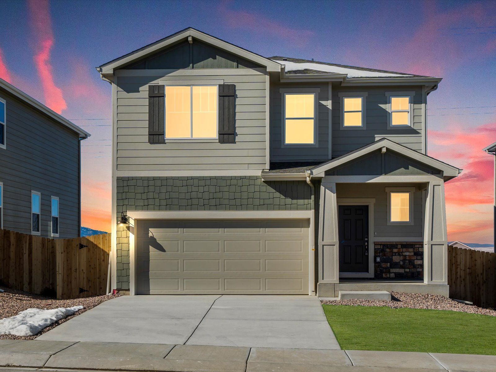 The Red Rock floorplan exterior image taken at a Meritage Homes community in Colorado Springs,
