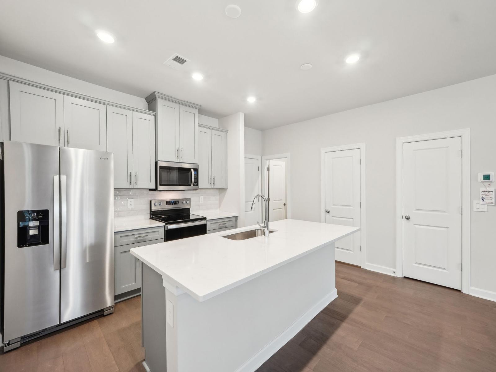 The countless cabinets are sure to hold all of your kitchen essentials.