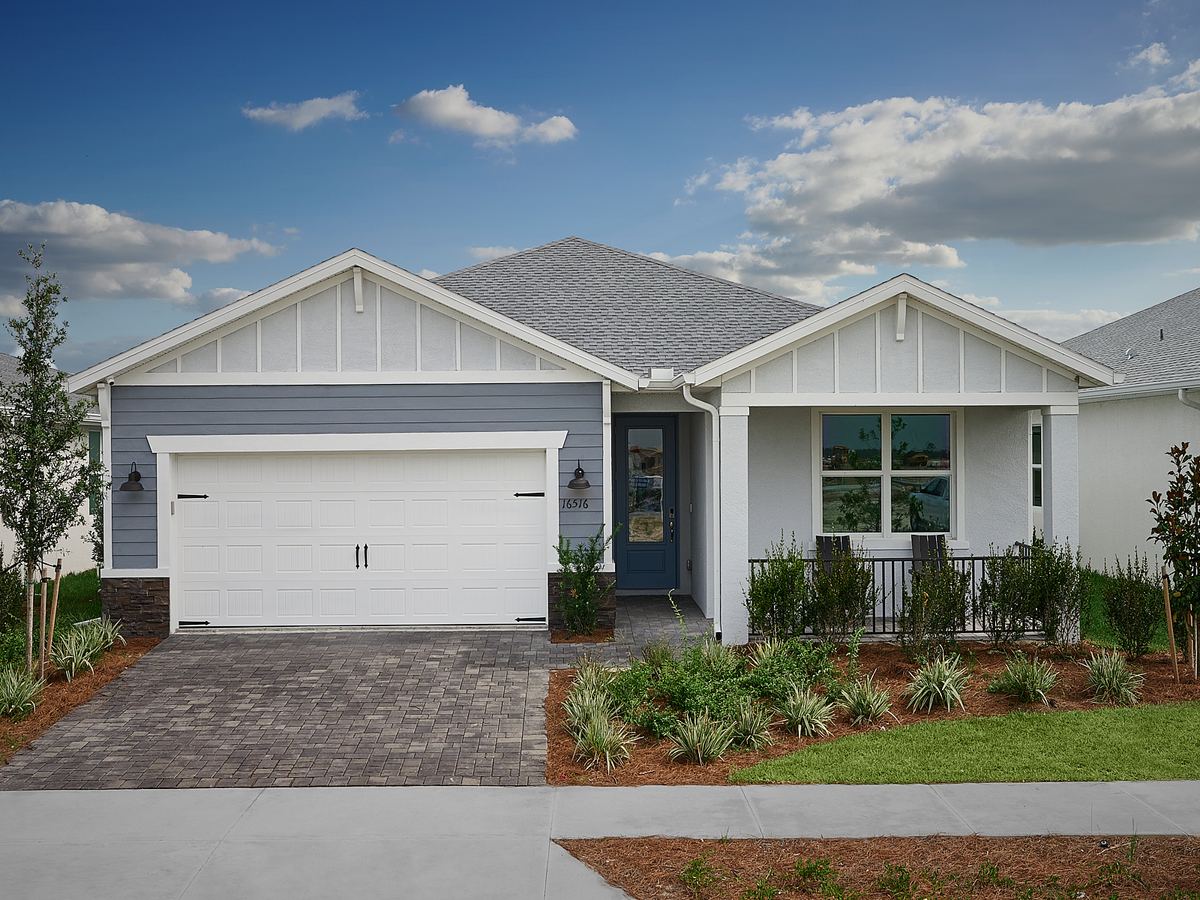 Exterior of the G elevation of the Jay floorplan modeled Crescent Lakes at Babcock Ranch