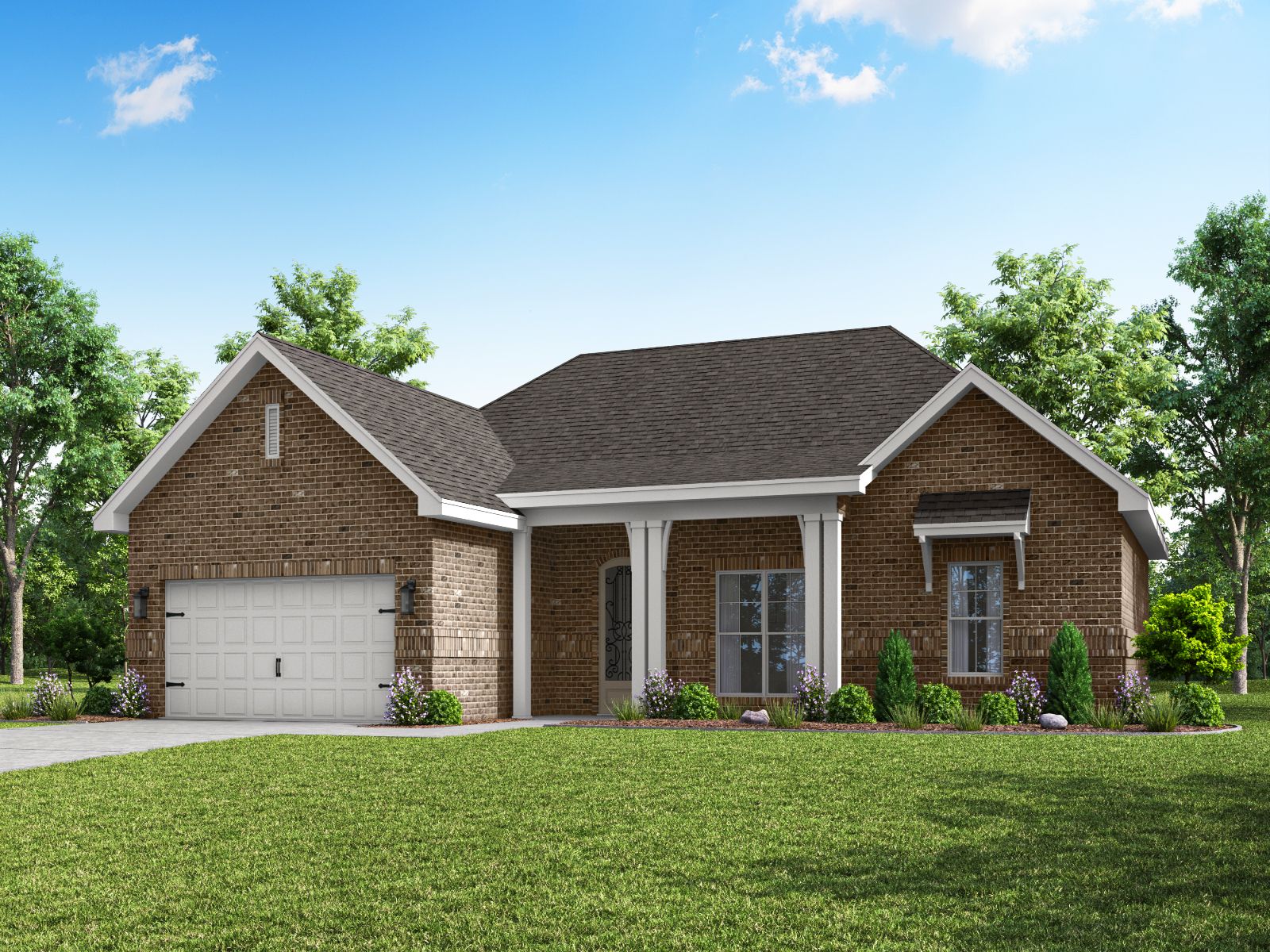 Brooks front exterior rendering at a Meritage Homes community in Gulfport, MS.