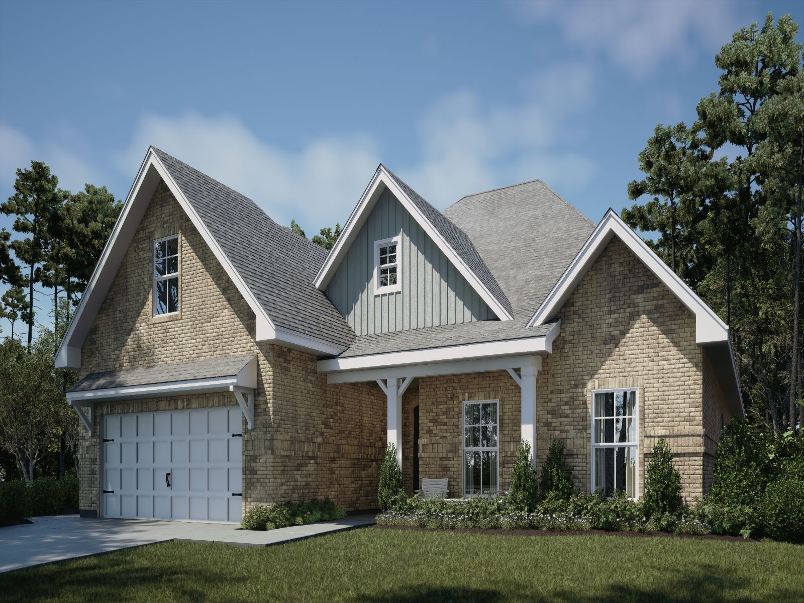 Jules front exterior rendering at a Meritage Homes community in Gulfport, MS.