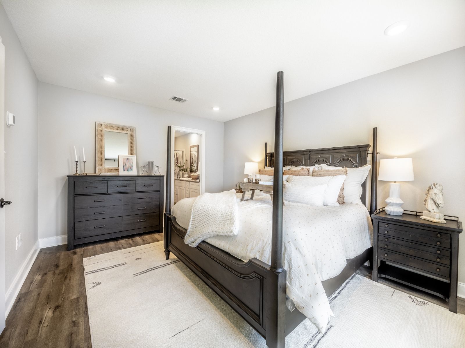Primary bedroom in the Kai floorplan at a Meritage Homes community in Gulfport, MS.