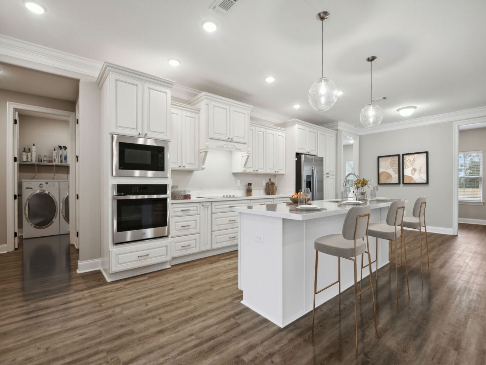 Kitchen in the Brooks floorplan at a Meritage Homes community in Gulfport, MS.