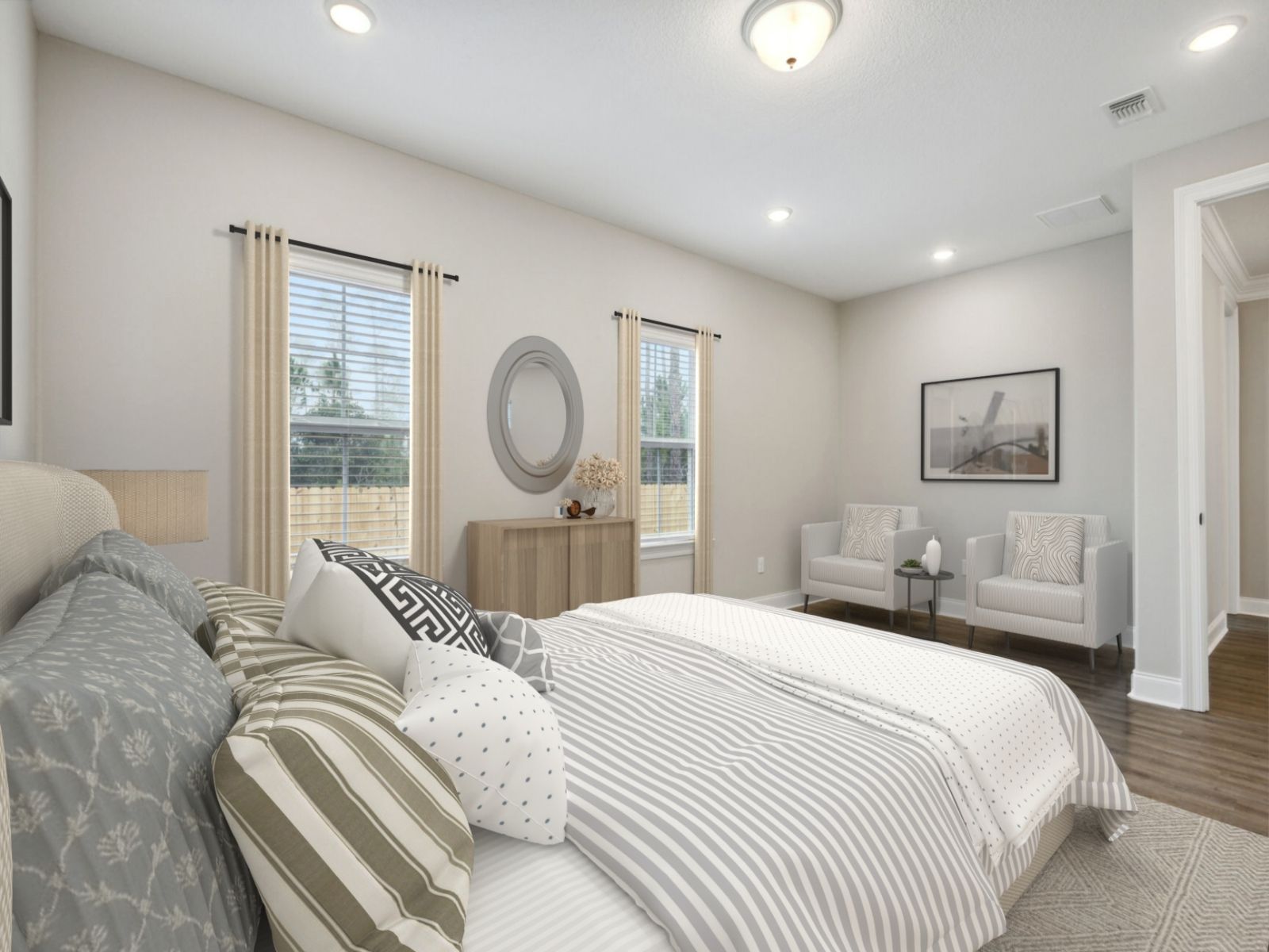 Primary bedroom in the Brooks floorplan at a Meritage Homes community in Gulfport, MS.
