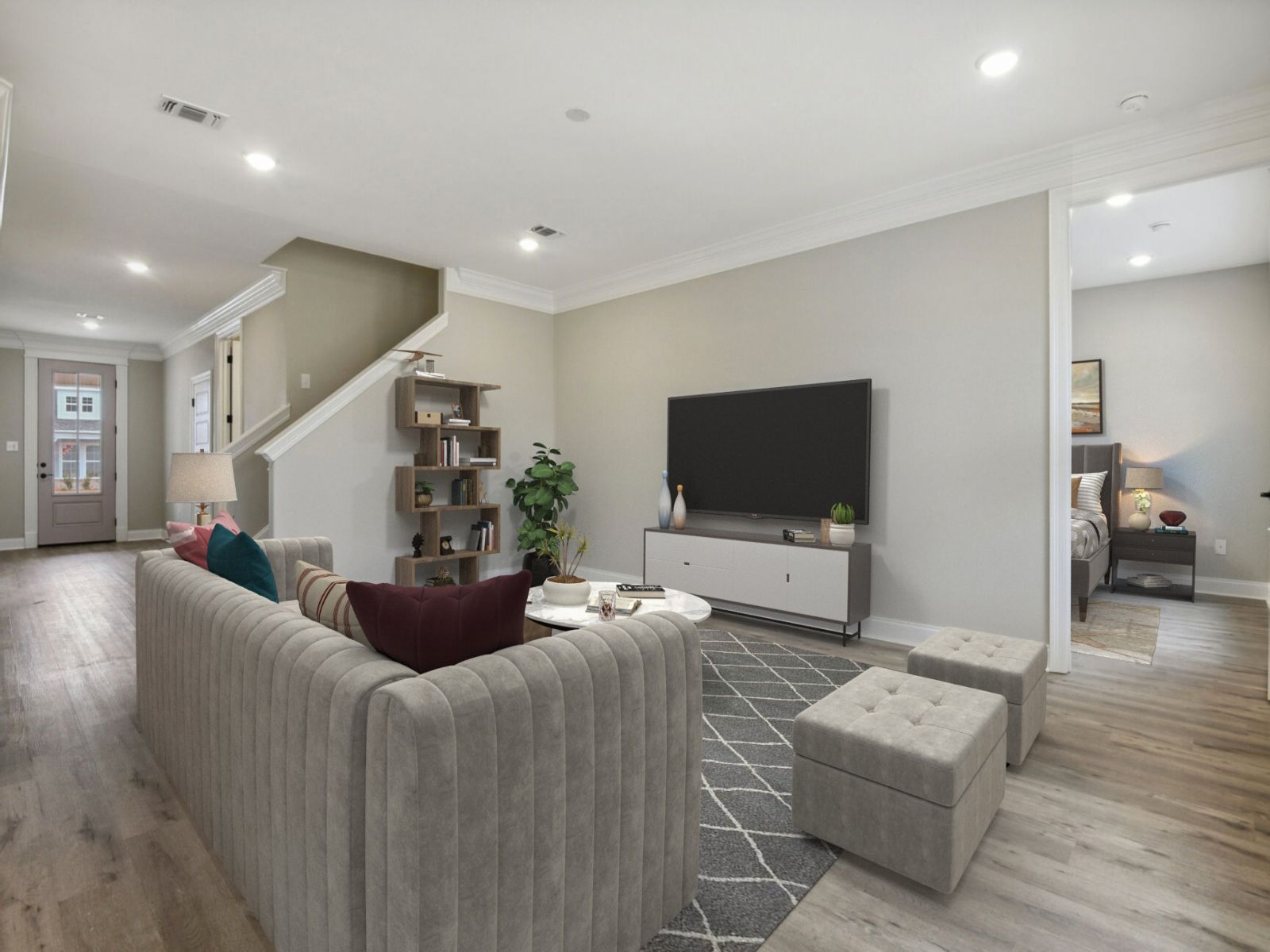 Great room in the Dune floorplan at a Meritage Homes community in Gulfport, MS.