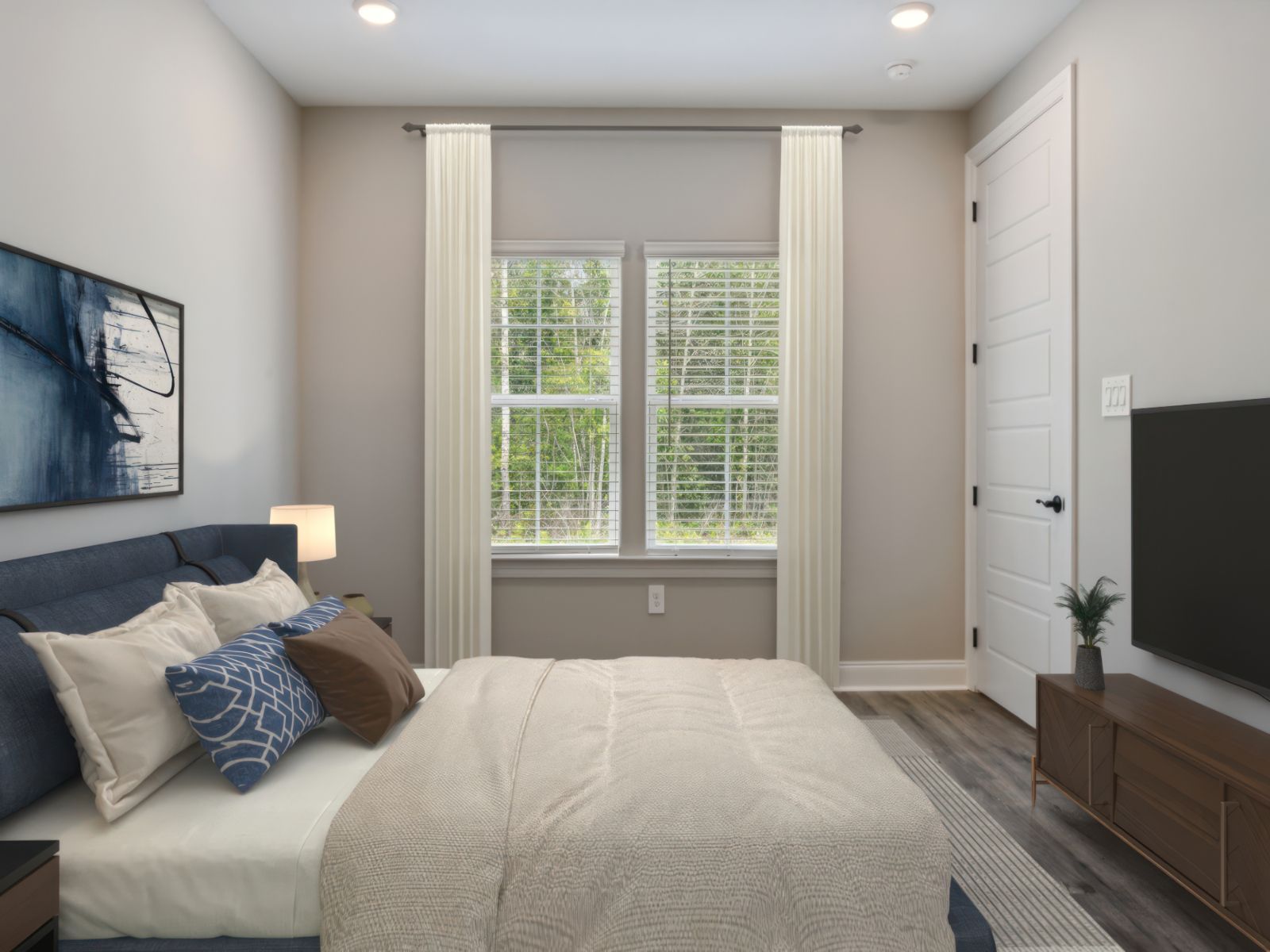 Primary bedroom in the Sandpiper floorplan at a Meritage Homes community in Gulfport, MS.