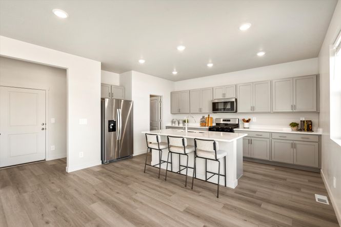 The Solitude floorplan interior image taken at a Meritage Homes Community in Tooele, UT.