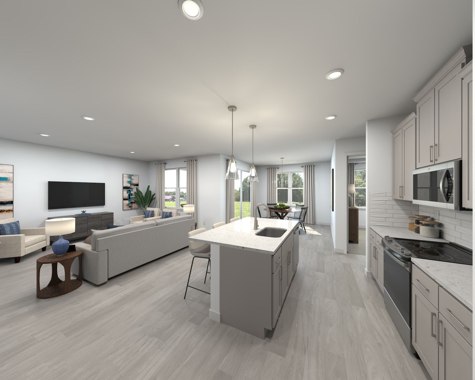 Rendering of the Bergamo Great Room.