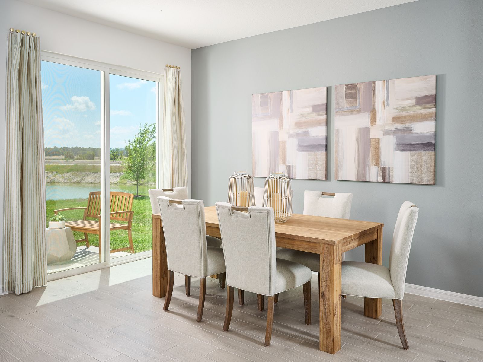 The Dining Area of the Foxglove modeled at The Grove at Stuart Crossing.