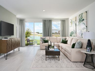 The Living Room of the Model at the Grove at Stuart Crossing.