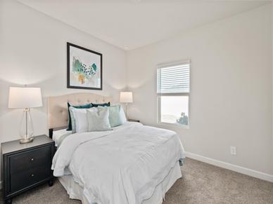 The secondary bedroom is perfect for housing guests.