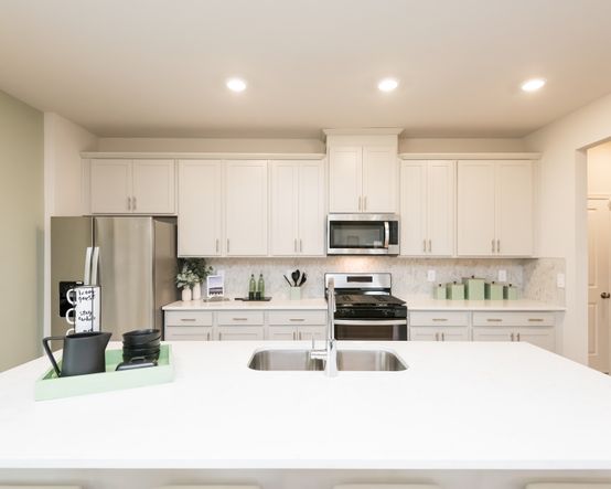 Kitchen in the Cromwell floorplan modeled at a Meritage Homes community in Atlanta, GA.
