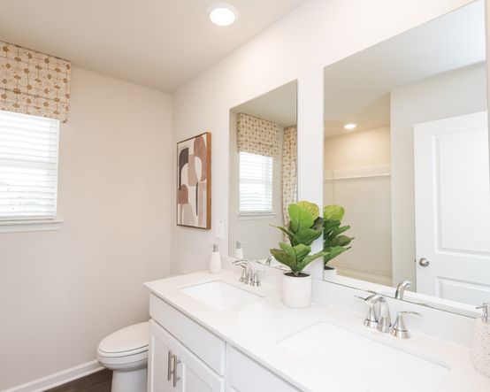 The Paisley plan features a spacious upstairs secondary bathroom.