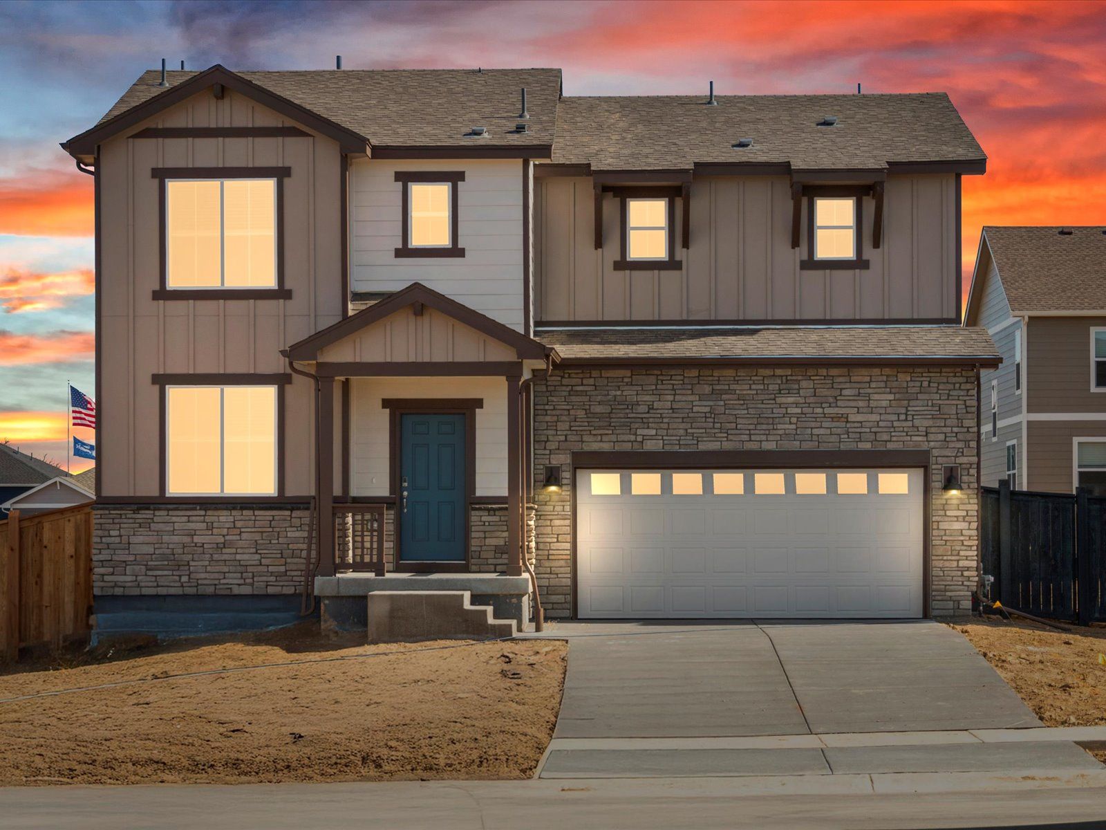The Monarch Floorplan exterior image taken at a Meritage Homes community in Greeley, CO