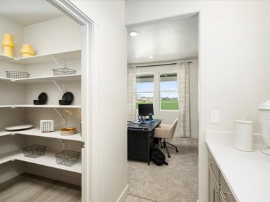 The Residence 6 floorplan interior image taken at a Meritage Homes Community in West Haven, UT.