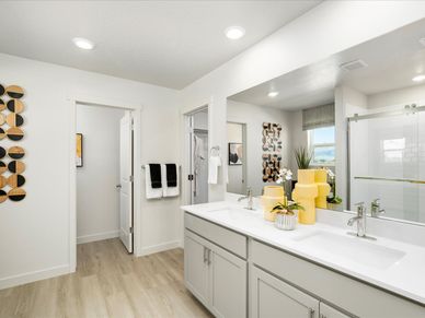 The Residence 6 floorplan interior image taken at a Meritage Homes Community in West Haven, UT.