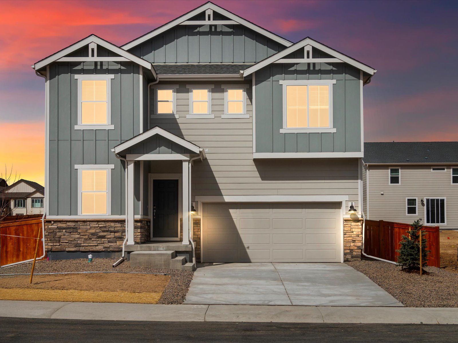 The Twin Peaks exterior image taken at a Meritage Homes community in Severance, CO.