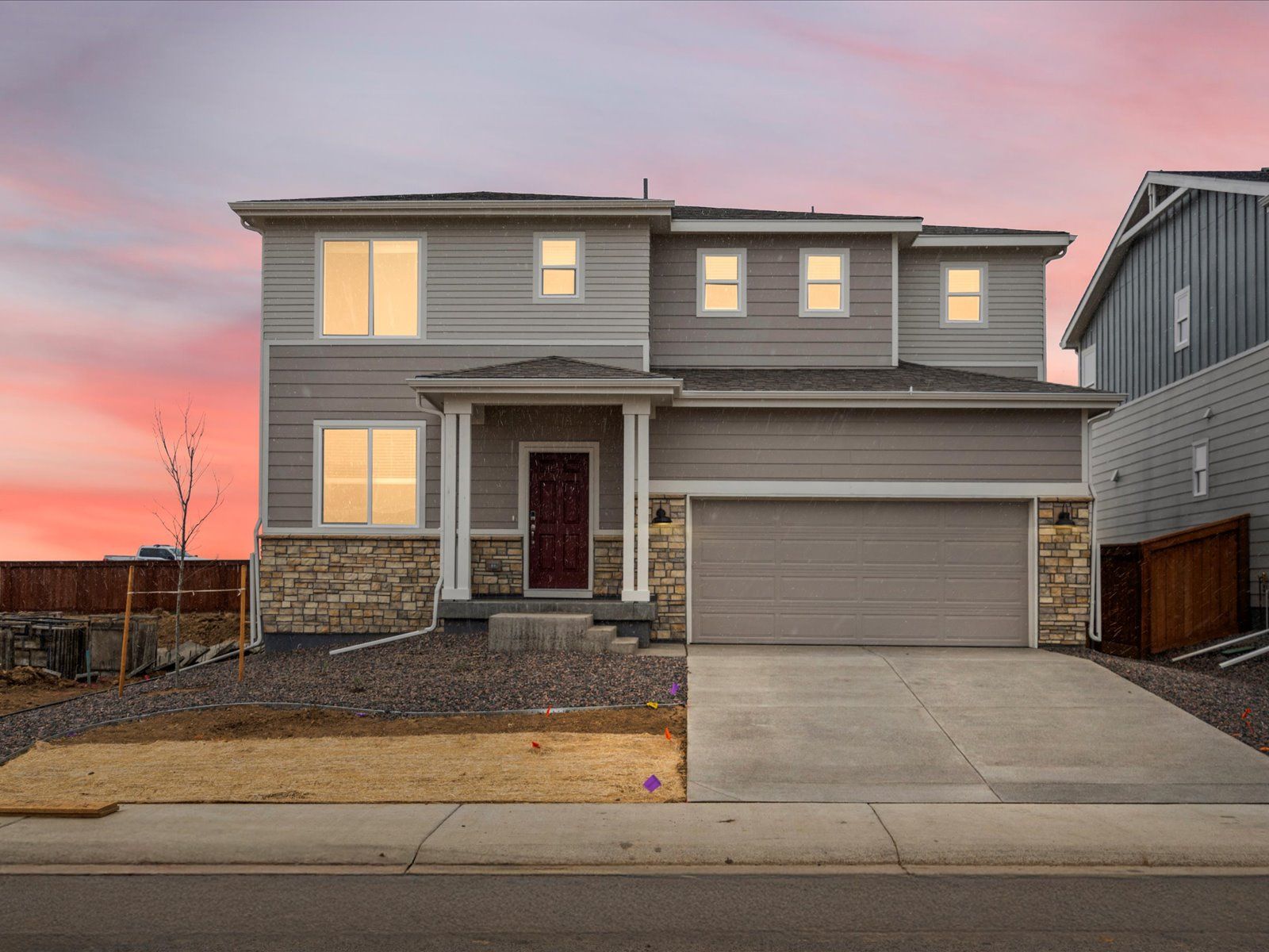 The Dillon floorplan exterior image taken at a Meritage Homes community in Johnstown, CO