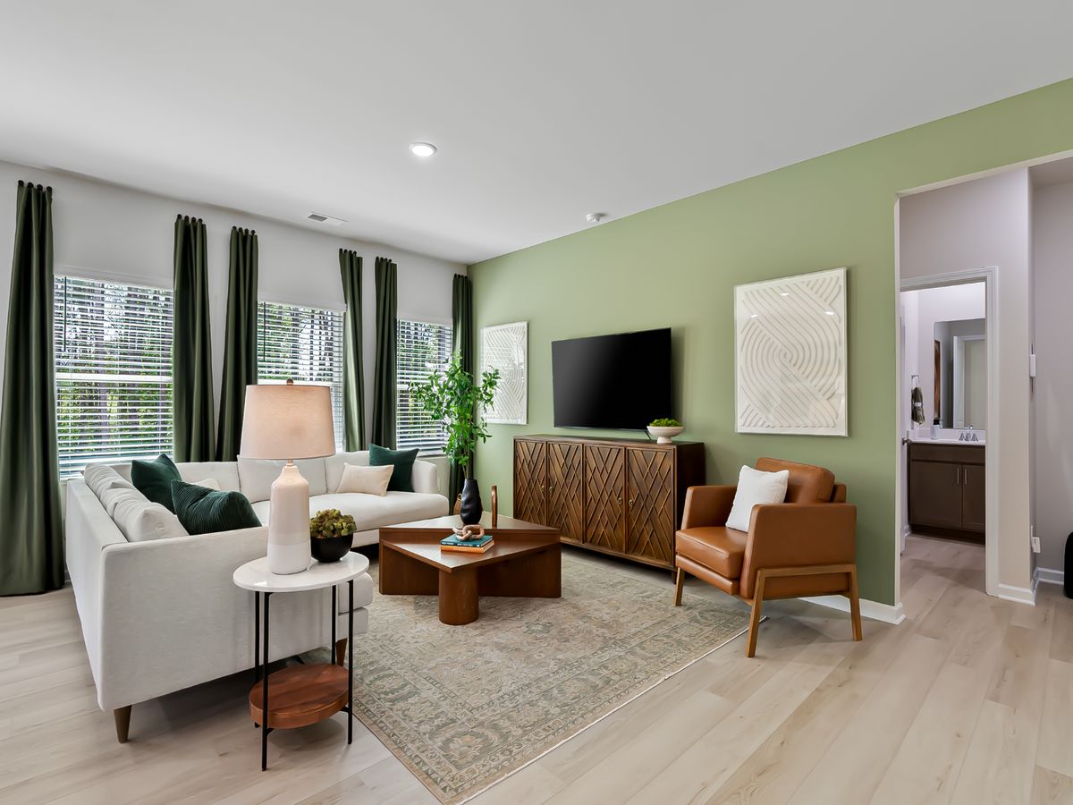 Kick your feet up and watch the big game in the spacious living area.