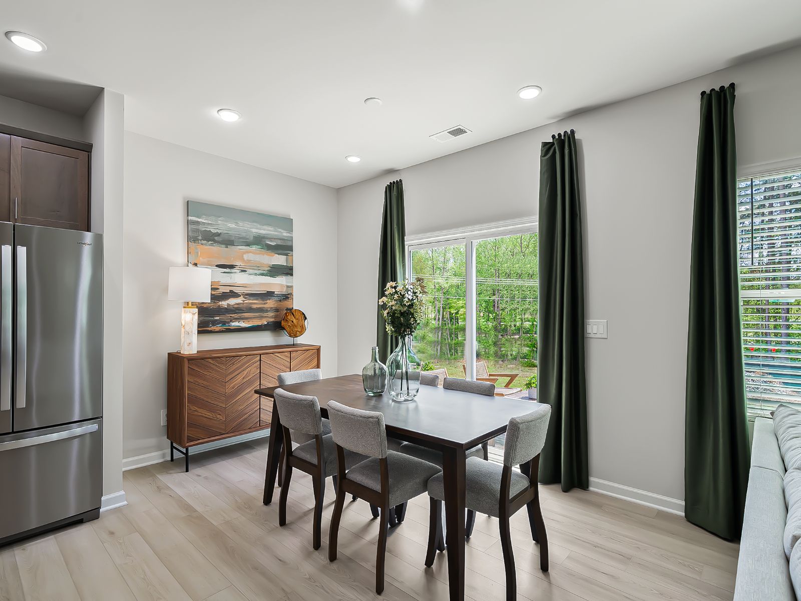 Dining area in the Chatham floorplan at a Meritage Homes community in Zebulon, NC.