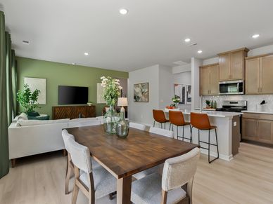 Dining area in the Chatham floorplan at a Meritage Homes community in Zebulon, NC.