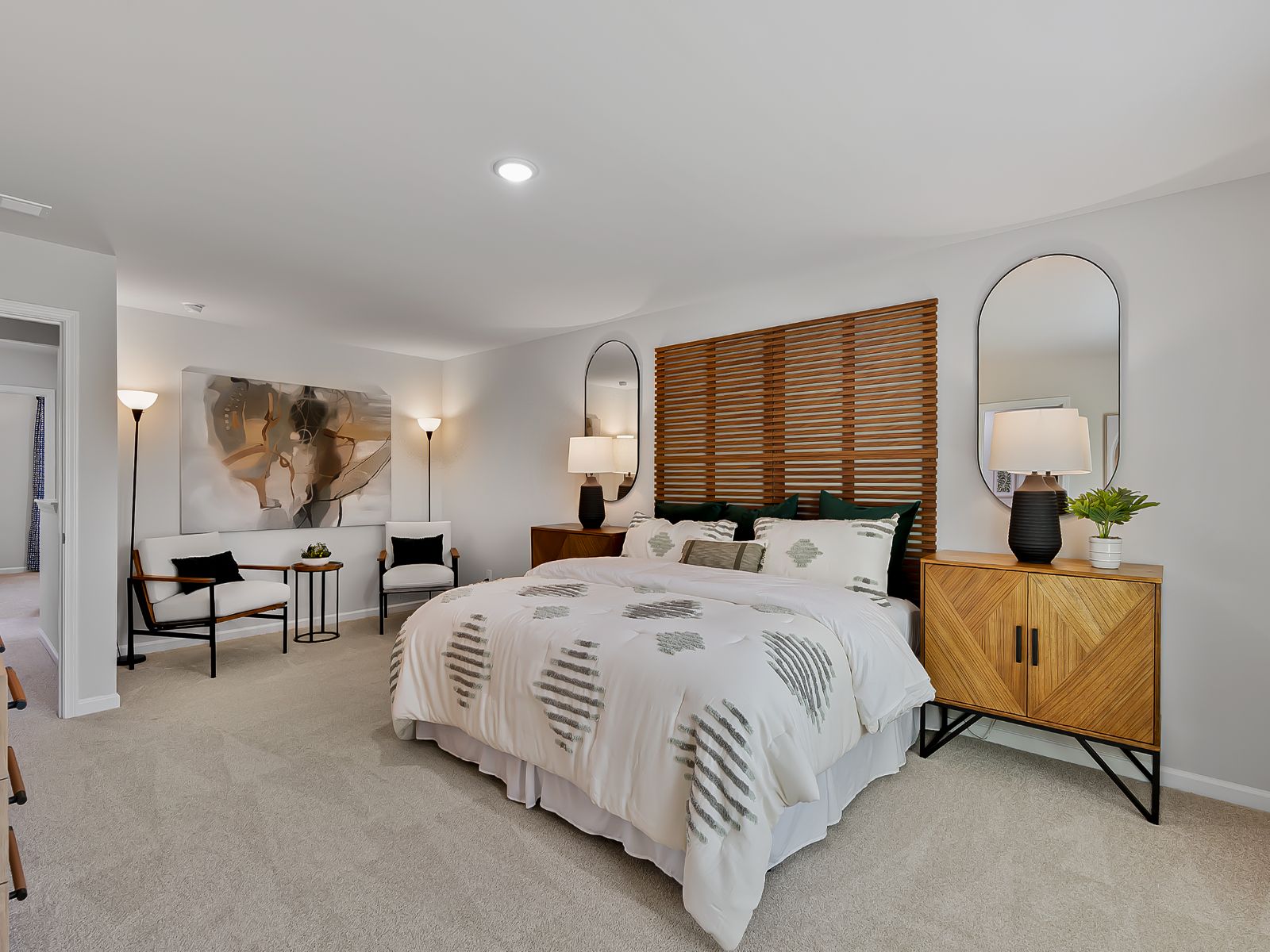 Primary bedroom in the Chatham floorplan at a Meritage Homes community in Zebulon, NC.