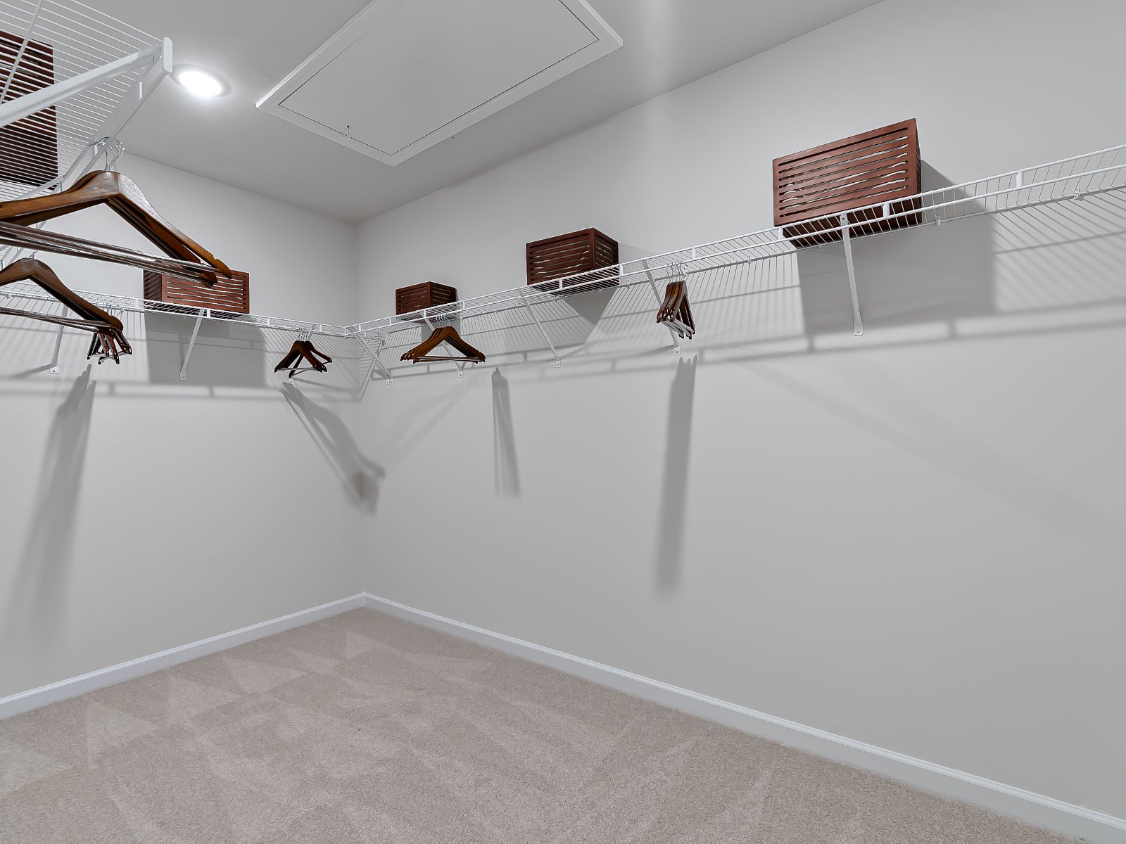 Walk-in closet in the Chatham floorplan at a Meritage Homes community in Zebulon, NC.