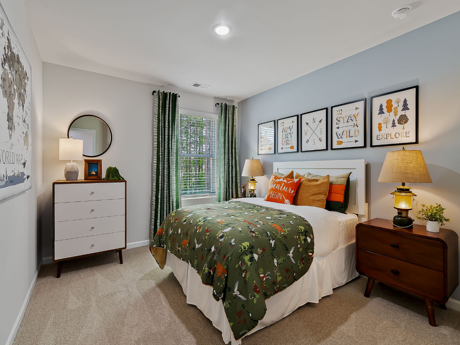Secondary bedroom in the Chatham floorplan at a Meritage Homes community in Zebulon, NC.