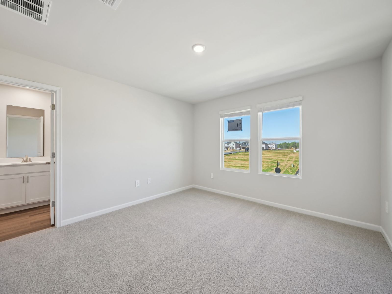 Primary bedroom in the Thorton floorplan at 3725 Rosebush Dr in Zebulon, NC.