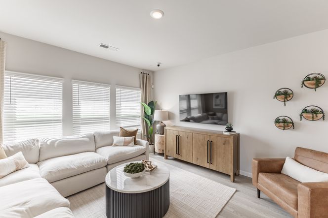 Hosts guests effortlessly in the living room.