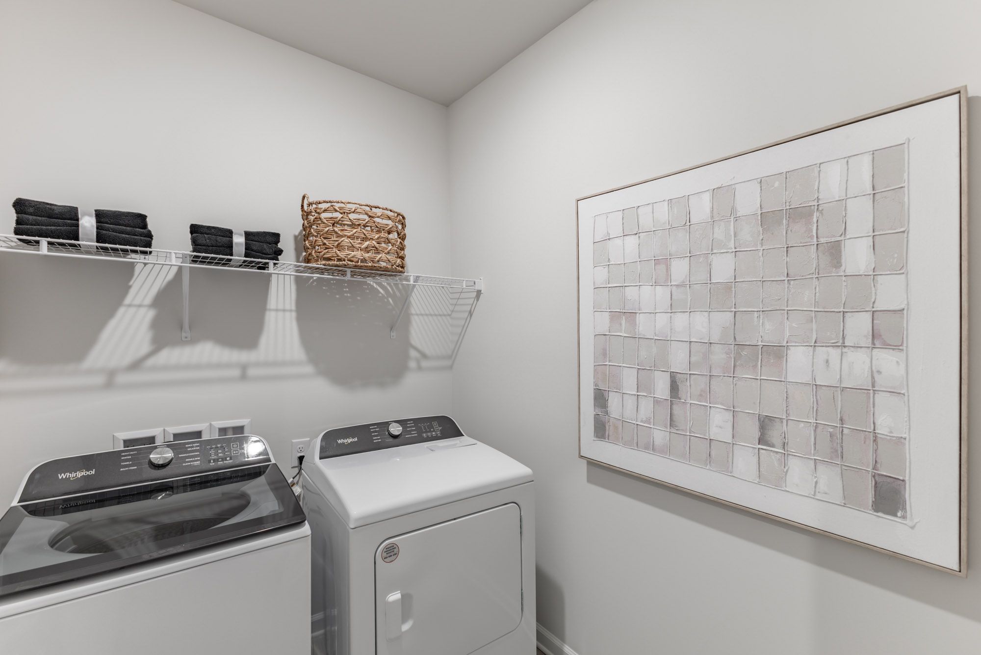 Every home comes complete with a washer and dryer.
