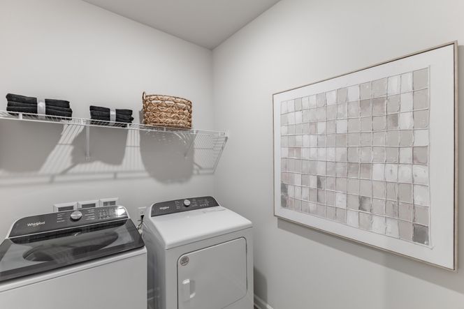 Every home comes complete with a washer and dryer.