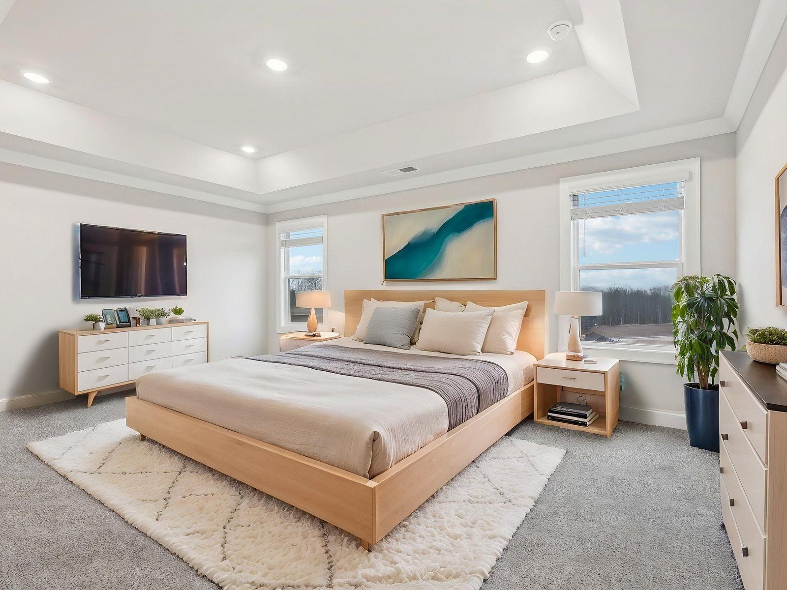 The primary suite is a private retreat to relax and unwind.