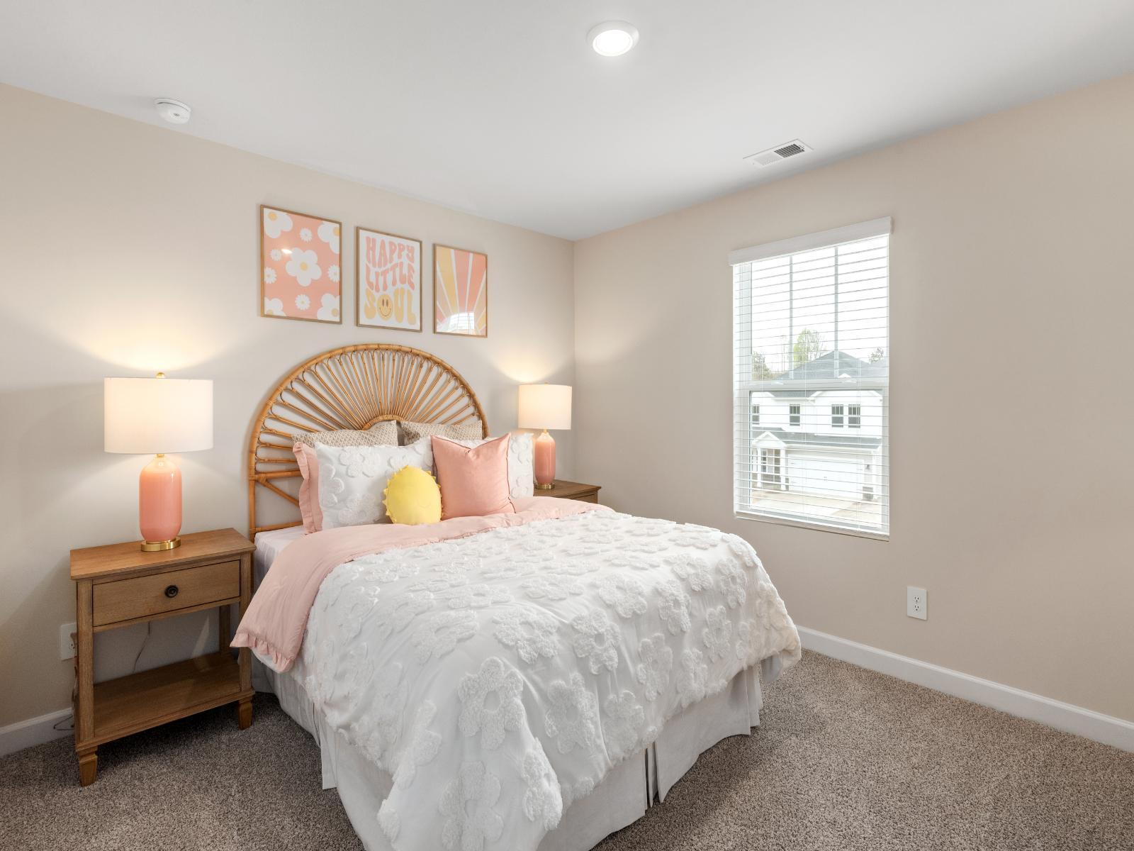 Each secondary bedroom offers natural light and a spacious closet.
