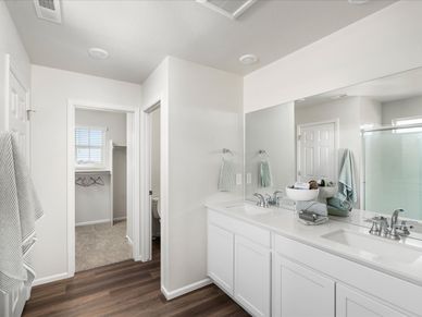 The Monarch floorplan interior image modeled at a Meritage Homes community in Johnstown, CO.