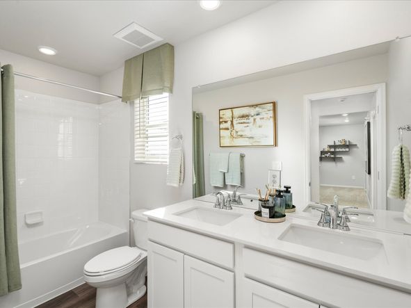 The Monarch floorplan interior image modeled at a Meritage Homes community in Johnstown, CO.