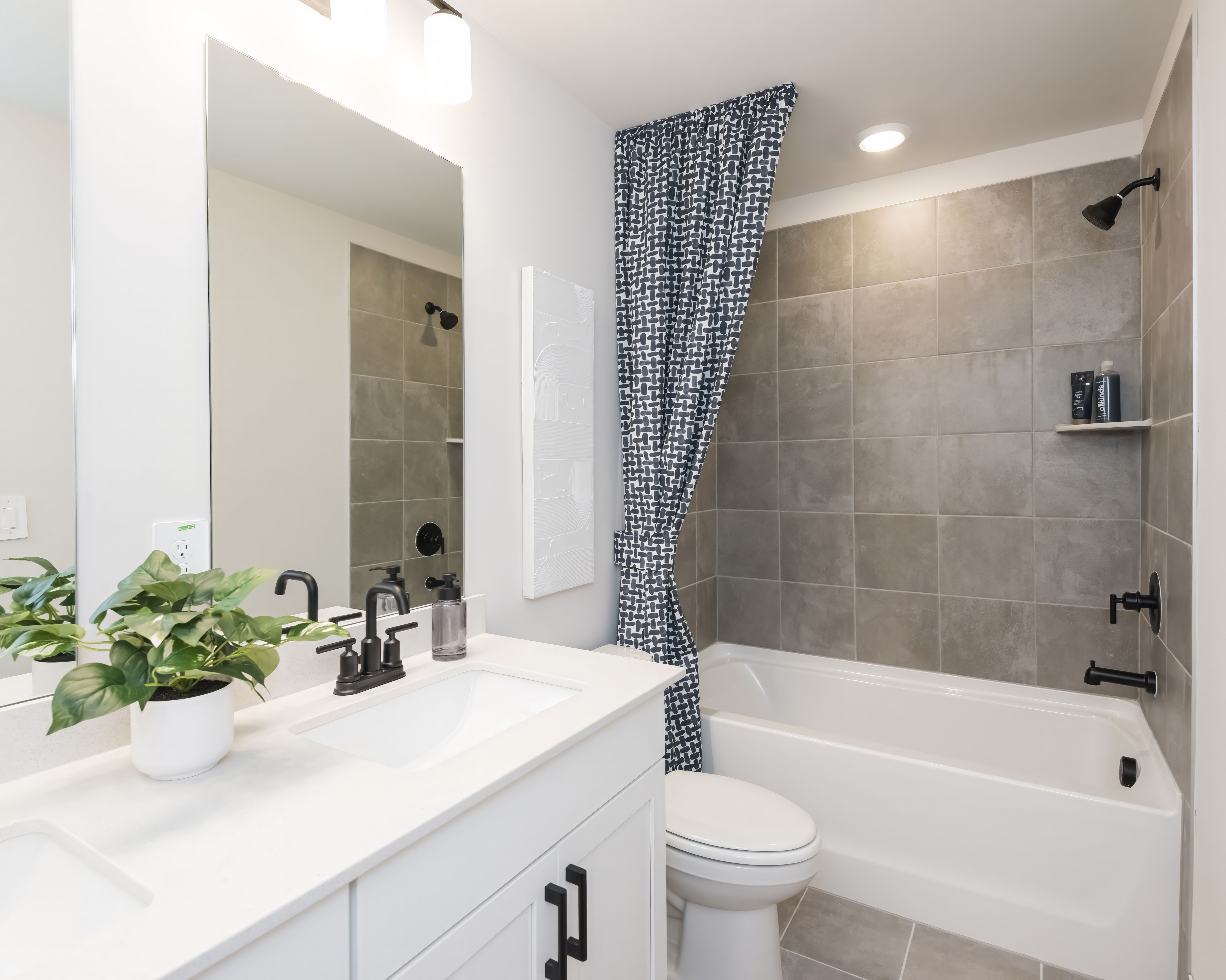Getting ready in the morning has never been easier with this bathroom.