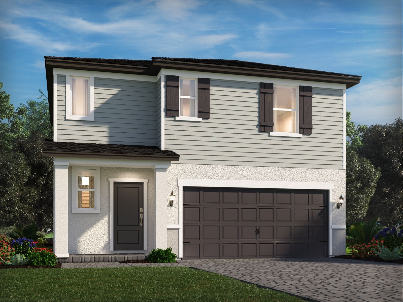 Exterior of the Redwood floorplan at Terra Lago.