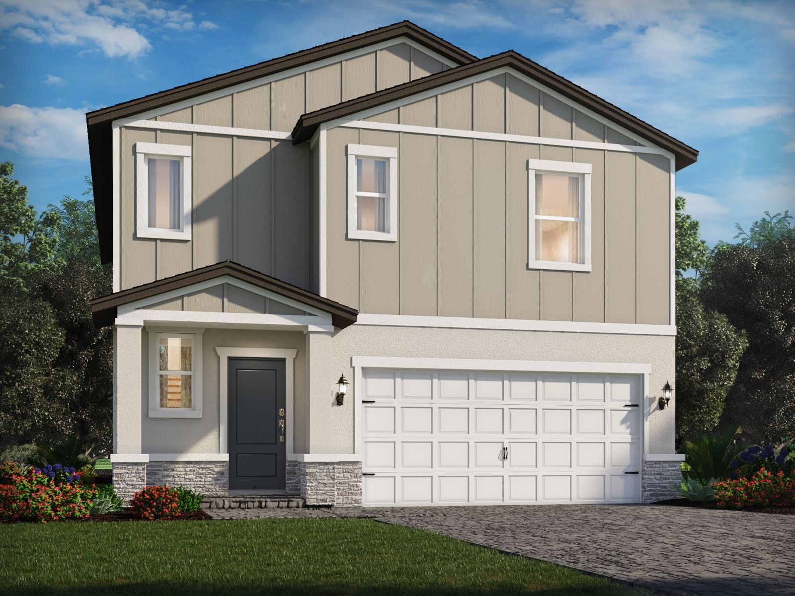Exterior of the Redwood floorplan at Terra Lago.