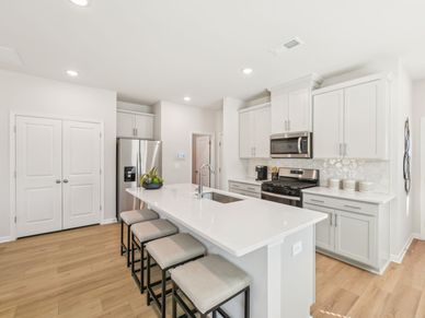The Jade's sprawling kitchen island overlooks the rest of the great room.
