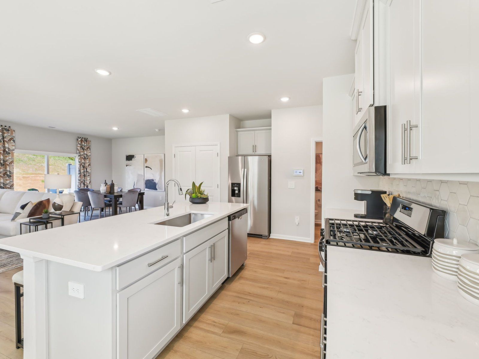 The Jade's sprawling kitchen island overlooks the rest of the great room.