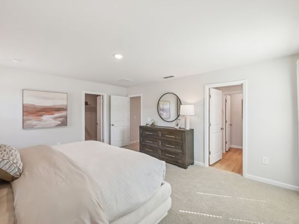The spacious primary suite features a large walk-in closet and an ensuite bath.